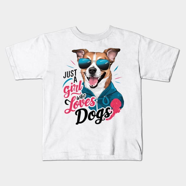 Just A Girl Who Loves dog Kids T-Shirt by alby store